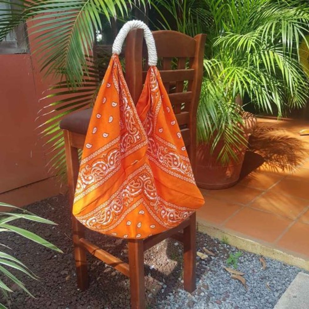 NEW One of kind - Handmade Bandana Tote Women 100% cotton